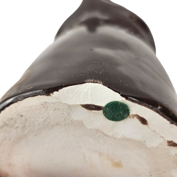 Vintage Dark Brown Ceramic Pitcher Handcrafted Pottery Jug 9.5 in Tall Glossy - Picture 7 of 8